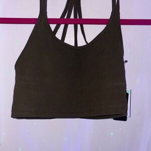 Forever 21 Olive Green Ribbed Crop Top